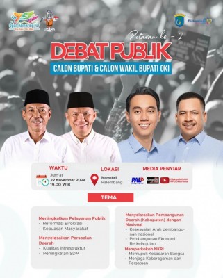 Resmi, Besok KPU OKI Akan Gelar Debat Publik…